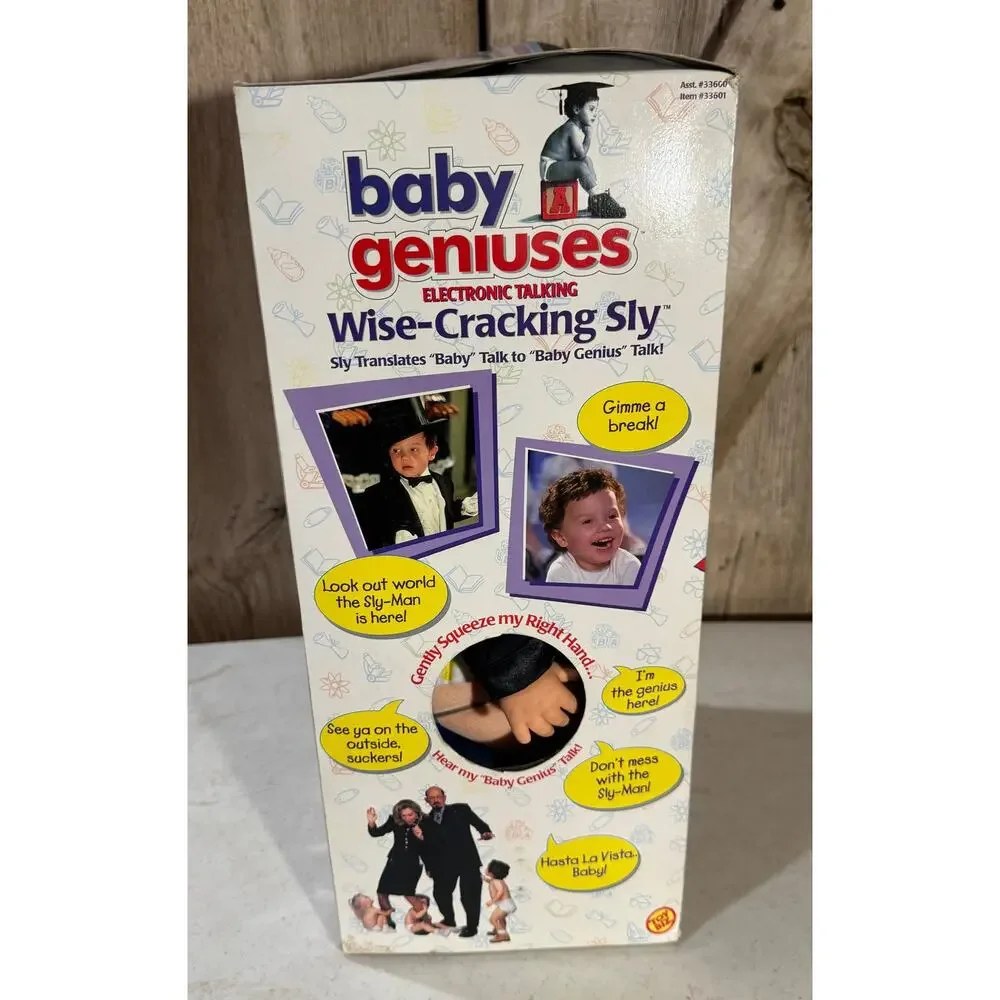 Vintage 1997 Toy Biz Baby Geniuses Wise-Cracking Sly Talking Doll in Box